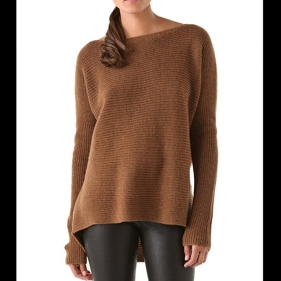 Vince Boatneck Merino Wool Alpaca Camel Blend Sweater - Picture 1 of 14